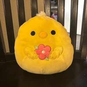 🍁💐Vibrant Yellow Stuffed Chick with Flower Accessory